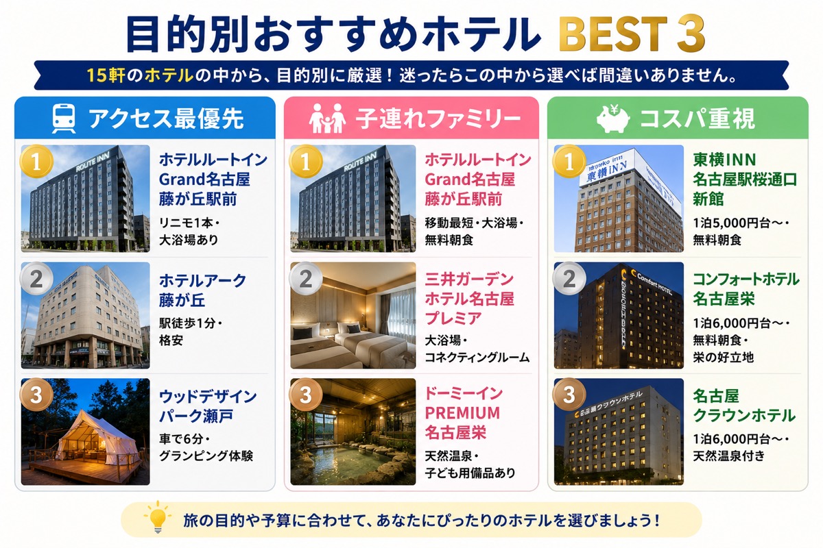 ジブリパークに近いおすすめホテル